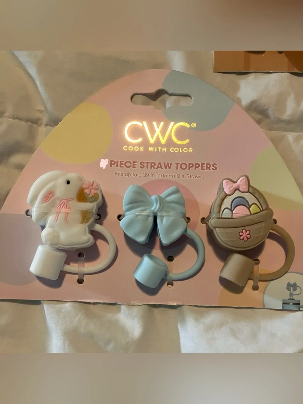 CWC Pastel Straw Toppers - Set of Decorative Drink Accessories